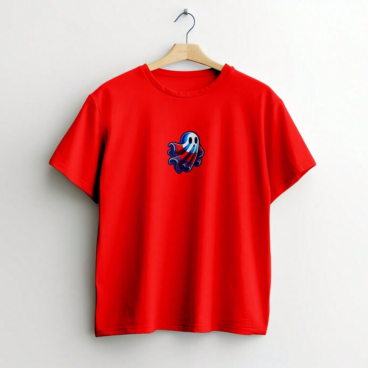 Men's T-Shirt Unisex Shirt Premium Streetwear Super Street Style Printed Boo! (FRONT AND BACK) - Red - View 2