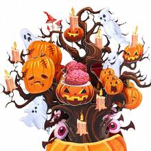 1pc Halloween Table Decorations Pumpkin Table CenterpieceTable Decor For Halloween Table Party Living Room Kitchen Office Bar Decorations - Multicolor - View 5