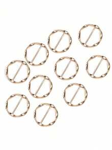 10 chiếc kẹp khăn lụa sang trọng - Khóa kim loại tròn thời trang, kẹp cà vạt áo phông cho phụ nữ, giá đỡ quấn quần áo, dễ sử dụng, phụ kiện thời trang - Nhiều màu - Xem 18