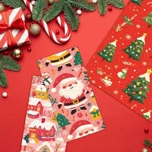 Giấy cắt hình vuông Giáng sinh, vật liệu, 12 mẫu khác nhau bao gồm cây thông Noel, ông già Noel, bông tuyết, người tuyết, chắp vá cho đồ thủ công DIY - Nhiều màu - Xem 5