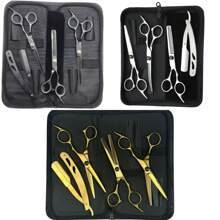 Kit Of 3 Professional Scissors With Razor Edge And Colored Thinning Shears - màu đen - Xem 3