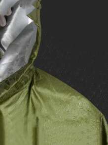 1 件户外三合一连帽防水雨衣，防风雨衣，多功能，适合徒步旅行、骑自行车，配有储物袋，黑色