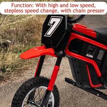 Electric Dirt Bike, 350W Electric Motorcycle-Up To 14.29MPH, 2-Speed Modes Motorcycle For Kids Ages 3-10, Max Weight 135 Lbs - Đỏ - Xem 7