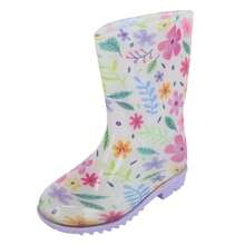 Wootie Toddler  Floral Waterproof Rain Boots - 紫色 - 查看 1