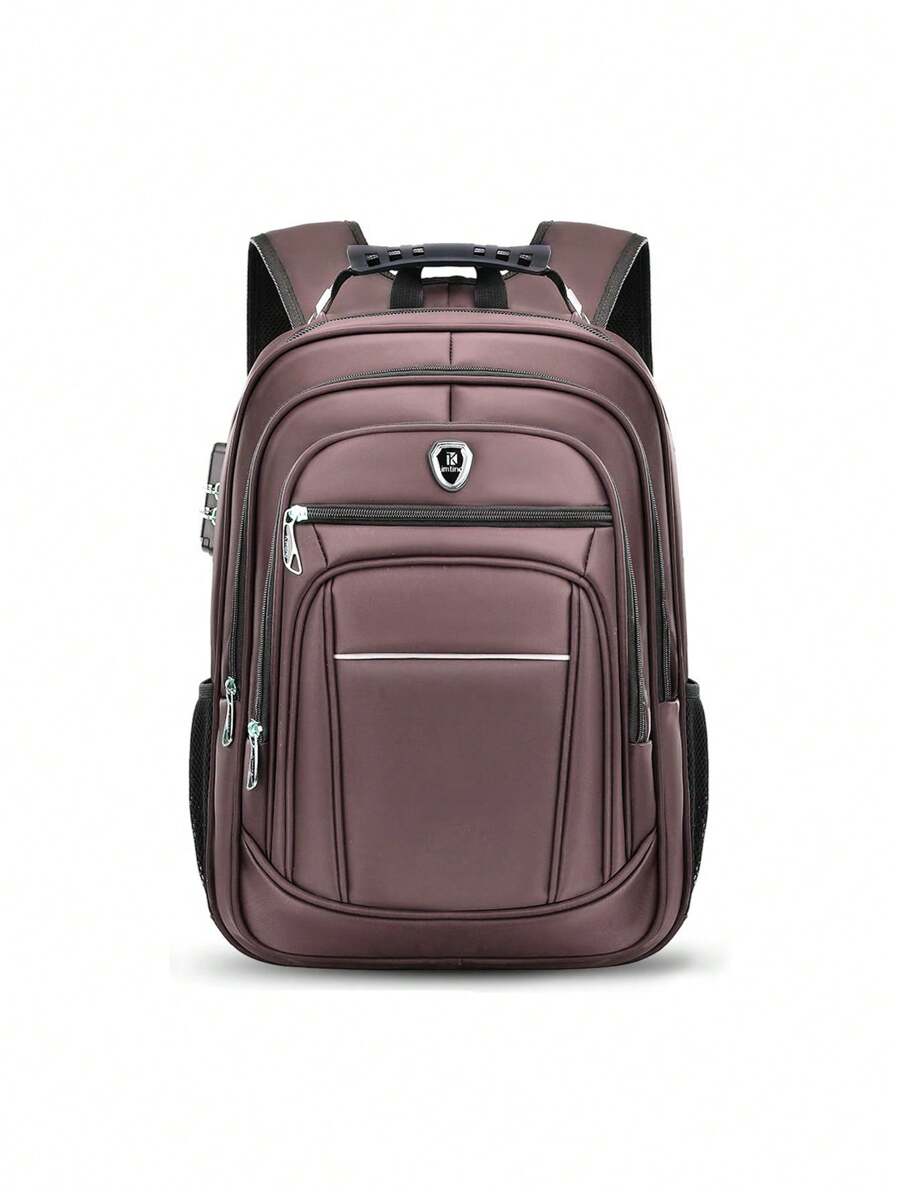 Unisex Backpack Water Resistant Waterproof Reinforced Steel Cable And Anti-Theft Padlock For School Travel Social Elegant Great Promotion Random Model Shipping - màu nâu - Xem 1