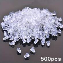 100pcs Round Earring Backs With Anti-Allergic Silicone Cushions And Non-Slip Design, DIY Jewelry Material - One Bag - View 10