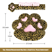 Ultra-Soft Cat Paw Floor Cushion Chair - Compact Lounge Seat For Gamers And Home Office - Cozy 28x24 Inch Plush Pillow For Dorm Or Apartment - 豹 - 查看 3