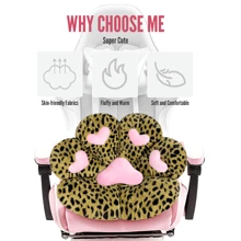 Ultra-Soft Cat Paw Floor Cushion Chair - Compact Lounge Seat For Gamers And Home Office - Cozy 28x24 Inch Plush Pillow For Dorm Or Apartment - 豹 - 查看 2