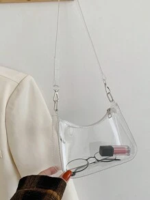Stadium Approved Small Clear Crossbody Bag PVC Candy Color Clear Bag Purse Handbag Retro Classic Tote Bag - Trong sáng - Xem 1