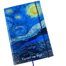 Sketchbook Notebook For Drawing 21x14 Cover Artwork Starry Night - Without Line For Drawings Or With Line For Notes - STARRY NIGHT - View 1