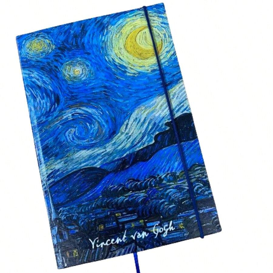Sketchbook Notebook For Drawing 21x14 Cover Artwork Starry Night - Without Line For Drawings Or With Line For Notes - STARRY NIGHT - View 1