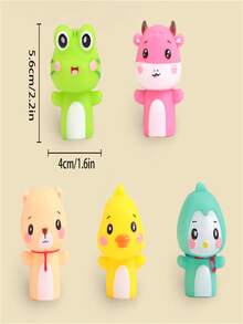1pc/Set 5pcs Storytelling Little Pig, Lamb, Cow Hand Puppets, Rubber Animal Finger Puppets Dolls - Multicolor - View 2
