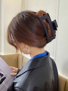4 pezzi/1 pezzo Fermagli per capelli quadrati neri grandi da 11 cm, accessori per capelli in plastica eleganti e alla moda dallo stile semplice e opaco, adatti per uso quotidiano, feste, casual, vacanze, doccia, abbinamento trucco estivo, pinze per capelli, morsetti per capelli, fermagli per capelli, molletta per capelli, articoli scolastici