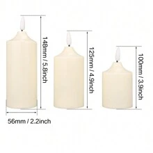 Flameless LED Candles With Remote Control & Timer - 3 Pack Realistic Flickering Candles For Birthday Wishes, Home Decor - 暖光 - 查看 7