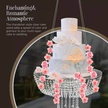 WANLECY 60CM Acrylic Swing Cake Rack Stunning Sparkling Chandelier Stand Suspended Cake - Clear - View 10
