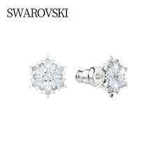 Swarovski MAGIC:PE STUD CZWH/RHS 5627347 Women's White Snowflake Stud Earrings, Elegant Jewelry For Everyday Wear And Holiday Gifts
