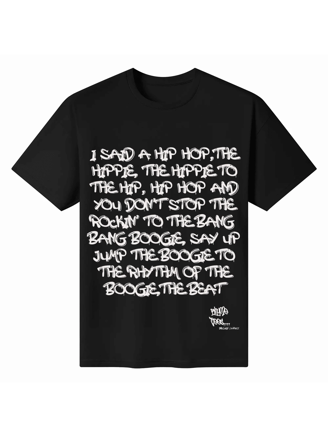 OLD SCHOOL RAP HIP HOP Merch JUlCY POSITIVE Quote 90's T-Shirt - 黑色 - 查看 1