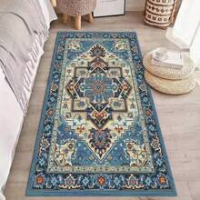1pc Bohemian Chic Velvet Area Rug - Soft, Thick, Anti-Fatigue, Large Non-Slip, Machine Washable Carpet For Elegant Home Decor