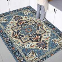 1pc Bohemian Chic Velvet Area Rug - Soft, Thick, Anti-Fatigue, Large Non-Slip, Machine Washable Carpet For Elegant Home Decor