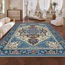 1pc Bohemian Chic Velvet Area Rug - Soft, Thick, Anti-Fatigue, Large Non-Slip, Machine Washable Carpet For Elegant Home Decor