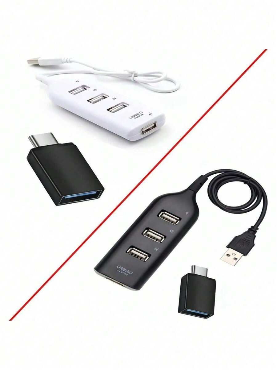 Usb Hub Otg Type C 4 Ports Usb 2.0 Adapter Keyboard Mouse For Cell Phone Pen Drive Mobilador Game Kit - Miscellaneous - View 1