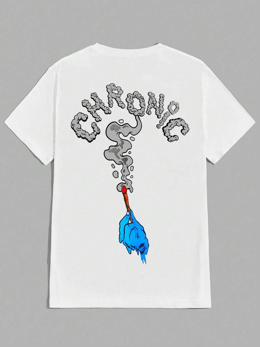 Unisex Smoke T-Shirt 100% Cotton Streetwear New Release Shipping Various Colors!! - trắng - Xem 1