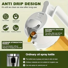 1pc Kitchen Oil Spray Can(Glass Jar) 2-In-1 Kitchen Oil Dispenser And Sprayer Olive Oil Dispenser Bottle Kitchen  Glass Oil Pot Used In Air Fryers For Salad Frying BBQ Baking