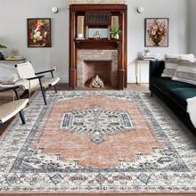 Boho Washable Runner Rug Entryway Rug Vintage Tri-Bal Non Slip Kitchen Rugs Bathroom Rugs Soft Rugs For Bedroom Throw Rugs Stain Resistant Carpet For Laundry Hallway - 橙色-8*10FT - 查看 8