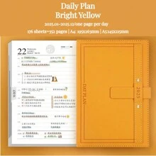 2025 Simplified Schedule Today's Plan Notebook Diary A4/A5 Learning Travel Office Plan Calendar One Page Per Day PLANNER - Multicolor - View 18