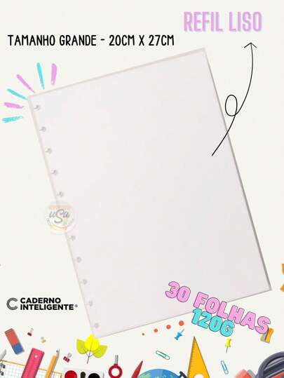 Caderno Inteligente, Folha Refil branco liso