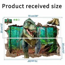 2 张创意 3D 墙贴，恐龙图案自粘墙贴，卧室入口客厅门廊家居装饰墙贴，可移除贴纸，墙壁装饰贴花 - 彩色 - 查看 9