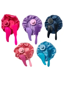 KUAILE BIJUX Octopus Brush Kit + Magic Brush + Silicone Massager And Satin Hair Cap - 紫色 - 查看 2