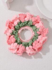 1 件女士手工制作甜美花朵发圈，粉色、蓝色和紫色 - 彩色 - 查看 4