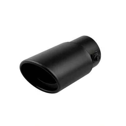 1pc 2.5 Inches Straight Stainless Steel Exhaust Pipe Tip With Single Outlet, Black