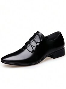 Men's Business Casual Formal Shoes, British Style Low-Top Dress Shoes, Plus Size - Black - View 5