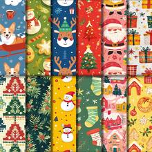 Giấy cắt hình vuông Giáng sinh, vật liệu, 12 mẫu khác nhau bao gồm cây thông Noel, ông già Noel, bông tuyết, người tuyết, chắp vá cho đồ thủ công DIY - Nhiều màu - Xem 2