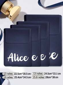 1pc Custom Leather Laptop Sleeve, Personalized Name Laptop Case, Custom Slim Leather Laptop Cover, Personalized Leather Sleeve Bag,   Birthday Gift, Mother's Day Gift, Father's Day Gift, Best Friend Gift, Gift For Mom/Dad/Her/Him/Girlfriend/Boyfriend/Wife/Husband/Friend - Blue - View 6