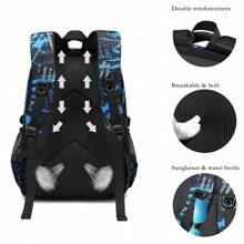 Asge The Boy Has A Receipt In His Backpack For Children As A Quickie For School Bags For Middle School Students - Blue - View 4