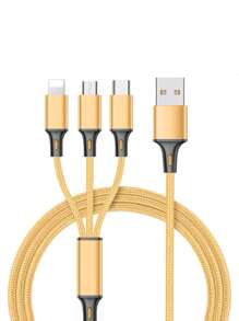 BinBoom Multi Charging Cable, Multi USB Charger Cable 3 In 1 Charging Cable Universal USB Charging Cord With Type-C, Micro USB, IP Port For Most Cell Phones & Pads Compatible With IPhone, Android, Camera, MP3 Universal Adapter Polyamide - Multicolor - View 8