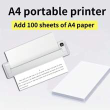 C31 无线便携式 A4 热敏打印机和 1 包打印纸（100 张），多功能迷你 A4 便携式打印机，用于打印图像、照片、文本、文档、考试、试卷 - C31無線便攜式A4熱感印表機和一本列印紙(100張) - 查看 1