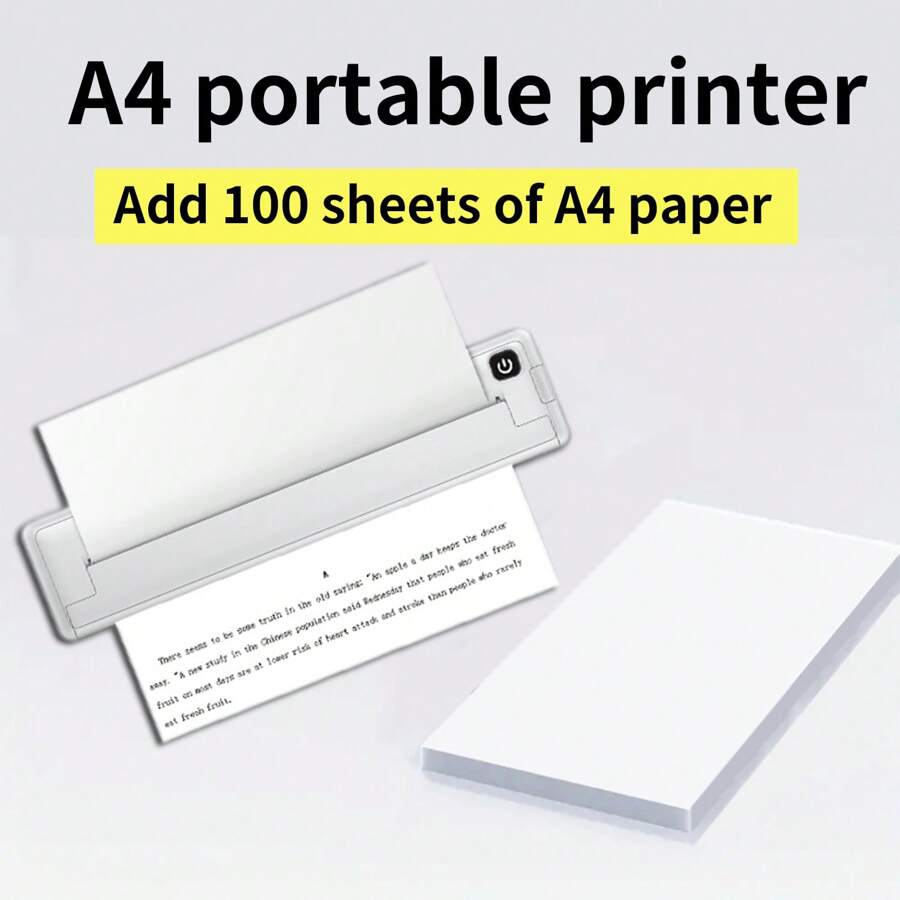 C31 无线便携式 A4 热敏打印机和 1 包打印纸（100 张），多功能迷你 A4 便携式打印机，用于打印图像、照片、文本、文档、考试、试卷 - C31無線便攜式A4熱感印表機和一本列印紙(100張) - 查看 1
