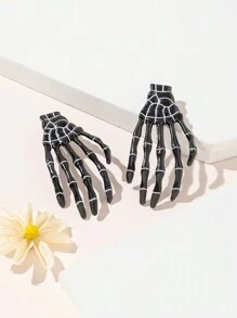 2 Sets Of Halloween White Skull Hair Accessory Costumes (Hair Clips For The Headwear) - Multicolor - View 10