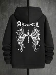 Men's Plus Size Casual Sunrise Print Round Neck Sweatshirt - Black - View 2