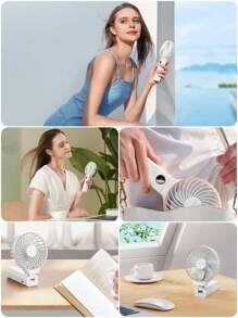 Portable Handheld Fan, Three In One Multifunctional Travel Fan, 90 ° Foldable Desktop Fan, 5-Speed Makeup/Office Travel Fan - Multicolor - View 9