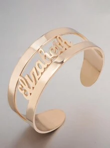 Pulsera de brazalete ancho personalizada con nombre en inglés, accesorio de moda único, regalo para el Día de la Madre, San Valentín, cumpleaños, aniversario, amigos, estudiantes, Navidad