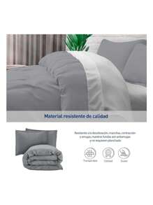 Juego de Funda Duvet para Edredon Matrimonial - Gris - Ver 5