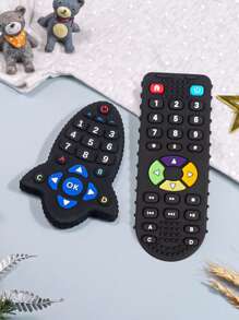 2 件装婴儿硅胶牙胶 婴儿出牙玩具 婴儿遥控玩具 婴幼儿玩具 感官咀嚼玩具 幼儿新生儿礼物