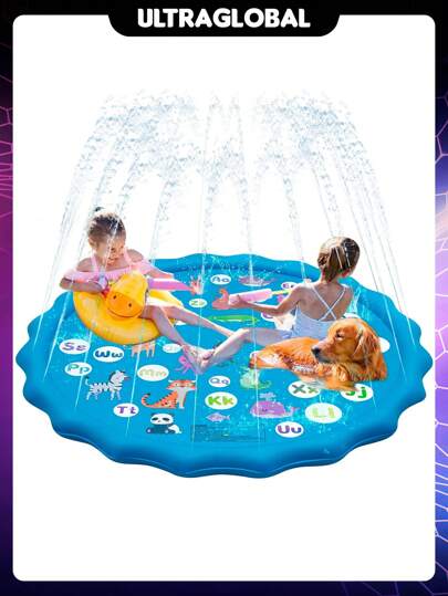 Piscina Redonda Com Chafariz Jato D'Água Para Infantil Crianças e Animais de Estimação Cachorro Pets