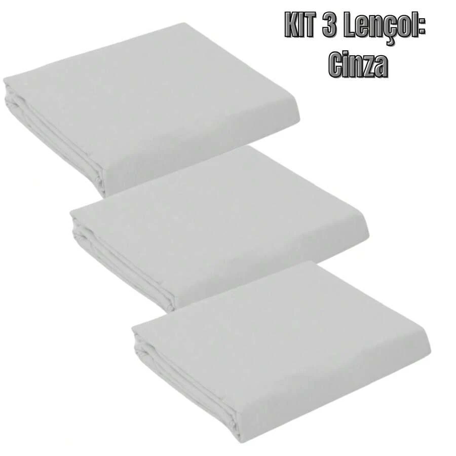 Kit With 3 Sheets For Mini Crib With 200 Thread Count Percale Elastic - 淺灰色 - 查看 1