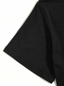 SHEIN SHEIN Men's Short Sleeve Printed T-Shirt - 黑色 - 查看 3